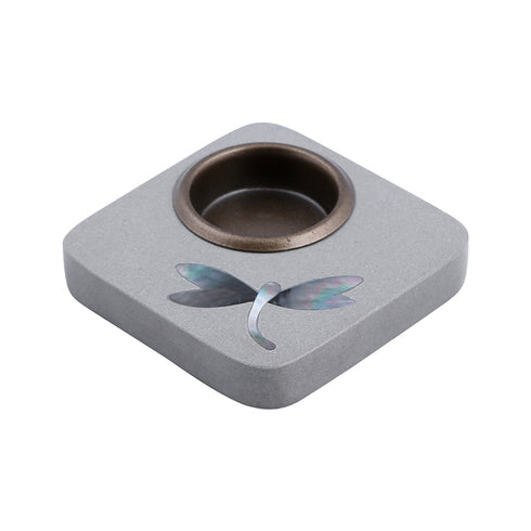 Square Tea Light Holder with Mother of Pearl Inlay